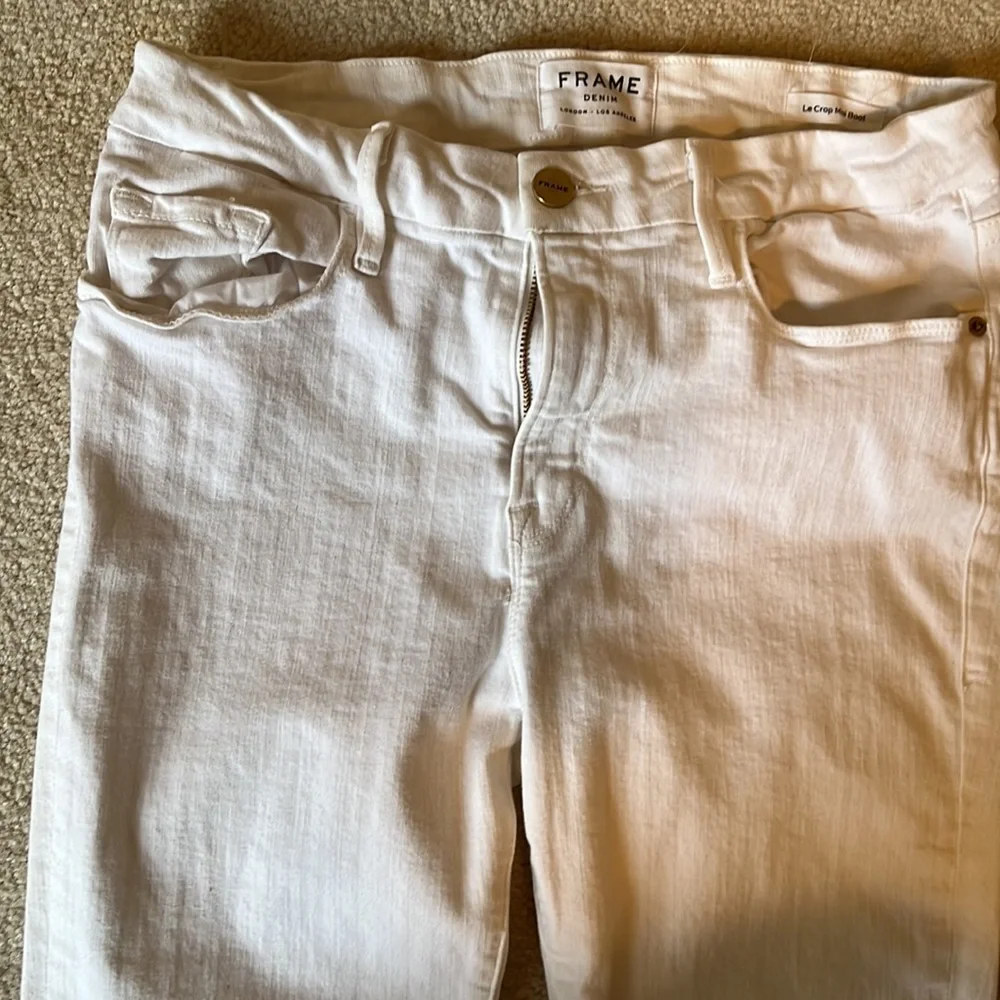 Frame white womens denim le crop mini boot sz 29 - Picture 2 of 3